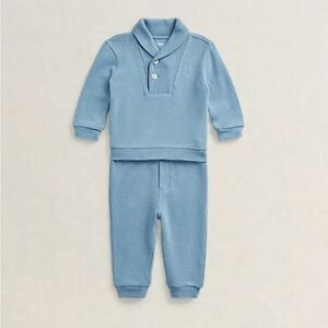 Ralph Lauren Baby Boys French Rib Shawl Collar Set